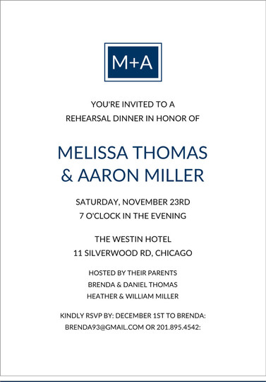 Square Initials Invitations